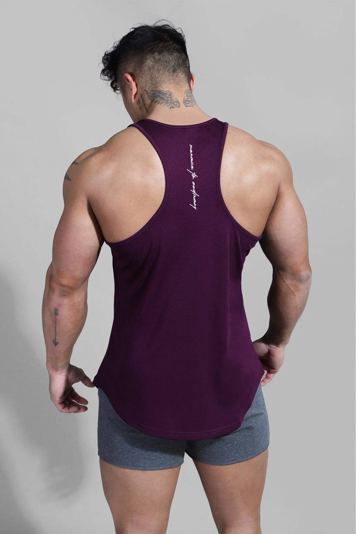 Modern Fit Fast-Dry Bodybuilding Workout Stringer - Dark Purple