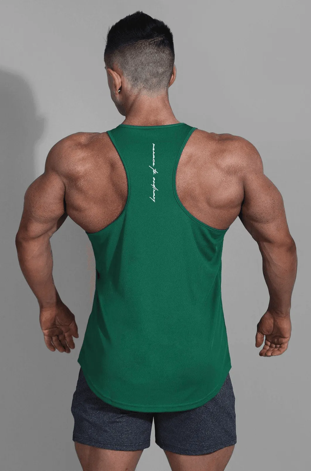 Fast-Dry Bodybuilding Workout Stringer - Emerald Back Ventilation Design