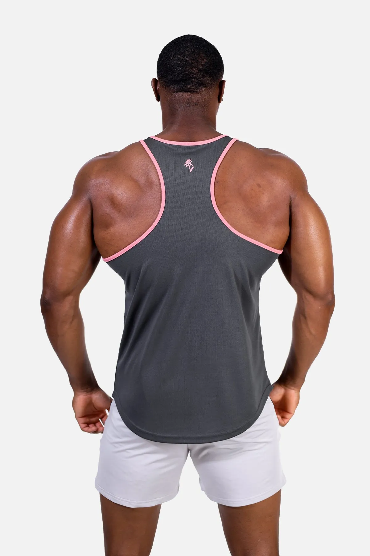 easy to transport complex appearance Fast-Dry Bodybuilding Workout Stringer - Gray w Pink