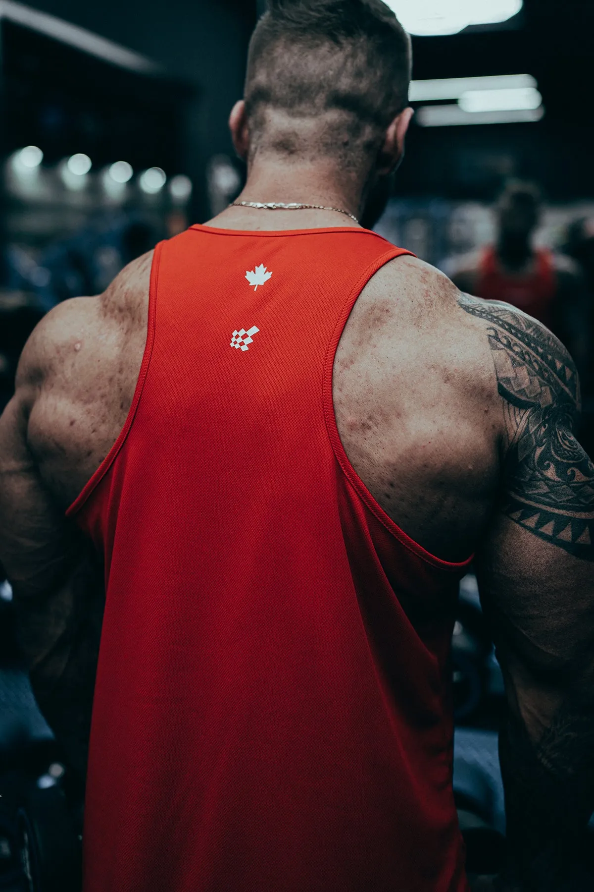 Fast-Dry Bodybuilding Workout Stringer - OH CANADA RED Comfortable Quick Dry Technology