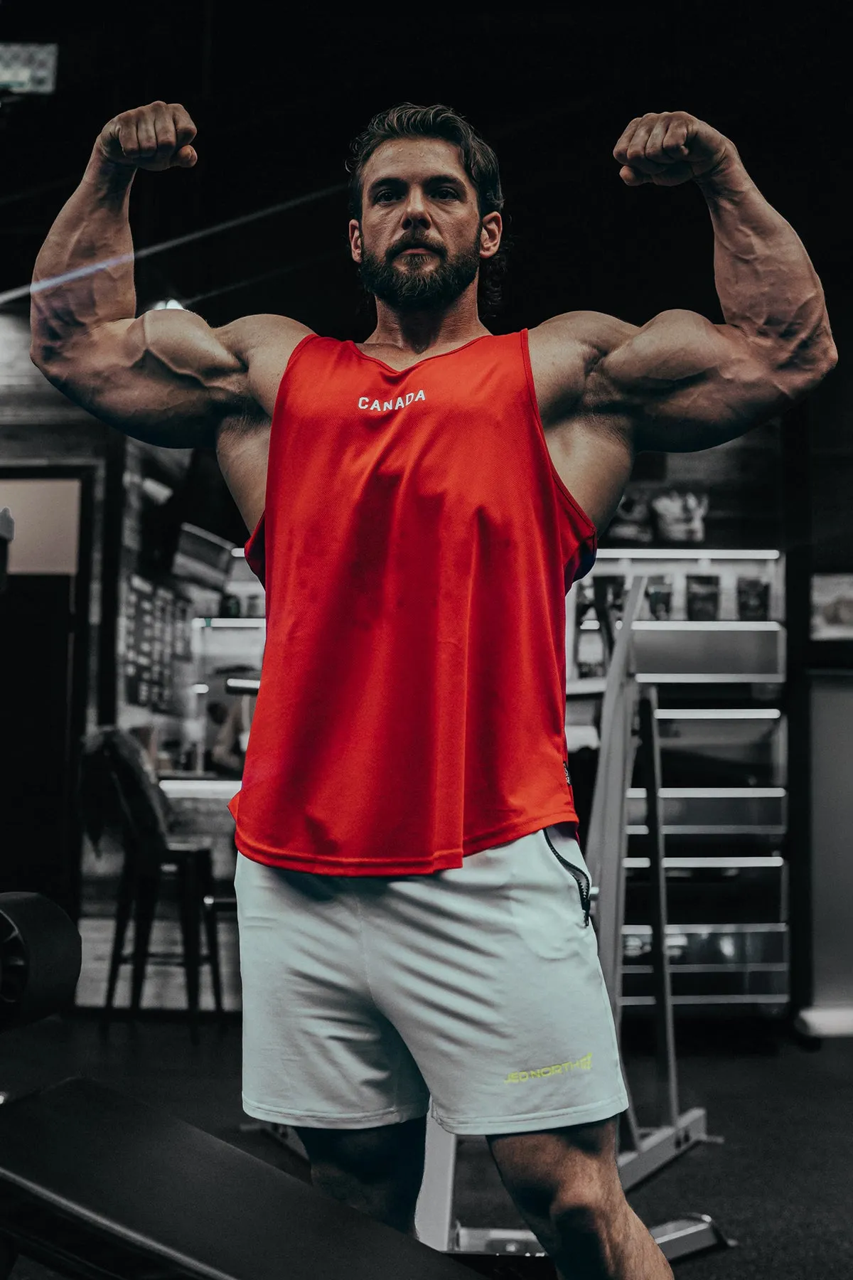 high - capacity Fast-Dry Bodybuilding Workout Stringer - OH CANADA RED