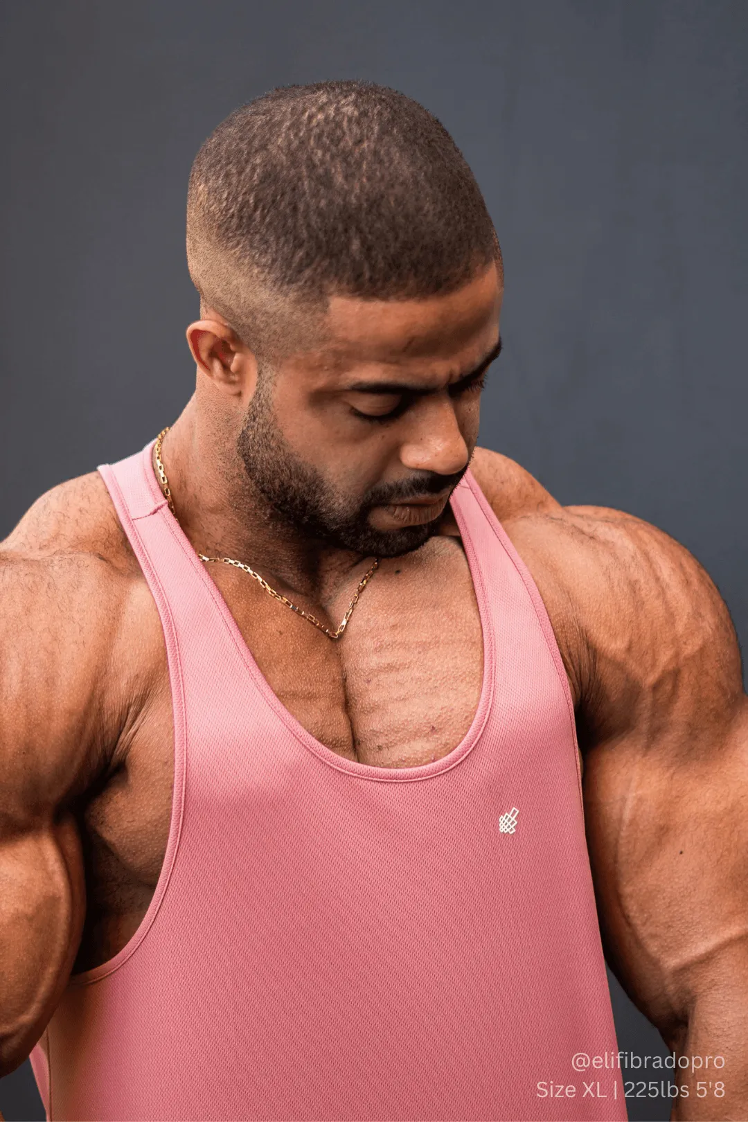 Shock - Resistant high - visibility Fast-Dry Bodybuilding Workout Stringer - Salmon