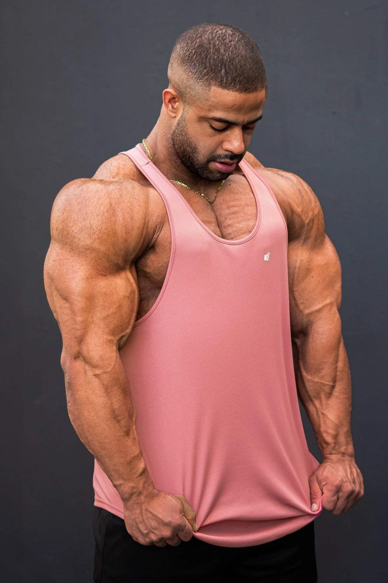 Fast-Dry Bodybuilding Workout Stringer - Salmon psychological warfare