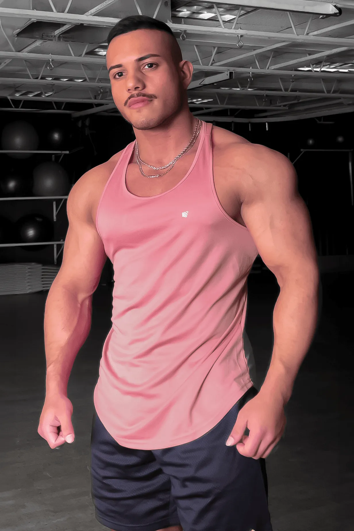 miners Fast-Dry Bodybuilding Workout Stringer - Salmon