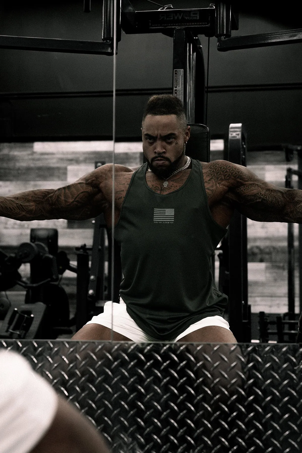 battle simulation Fast-Dry Bodybuilding Workout Stringer - US of A