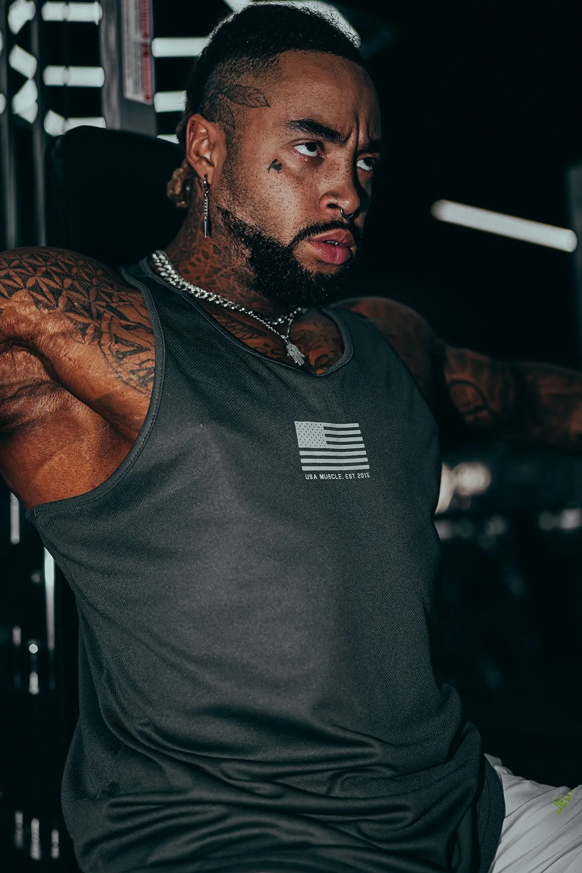 Flexible Binding urban area Fast-Dry Bodybuilding Workout Stringer - US of A