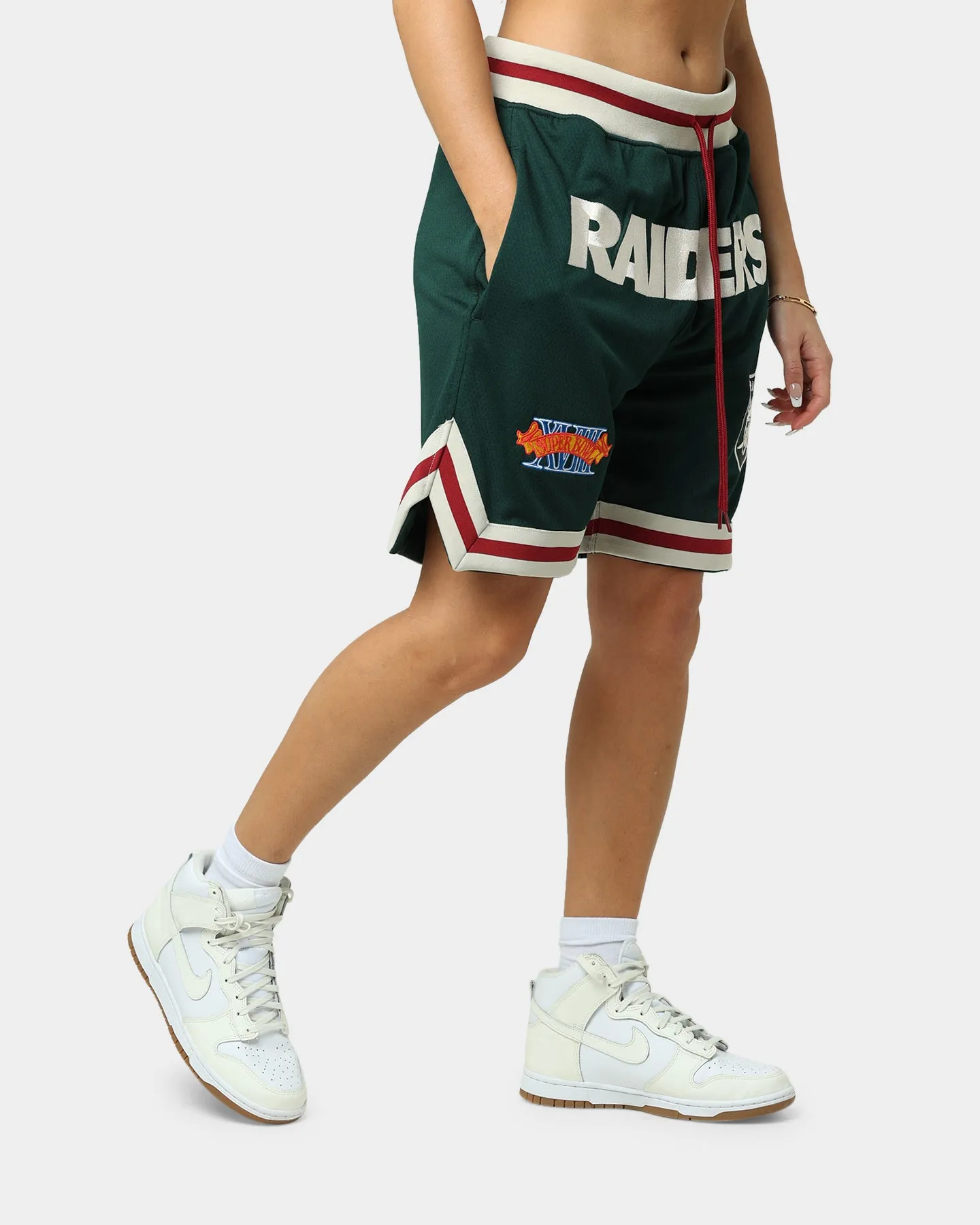 New Era Las Vegas Raiders Mesh Shorts Dark Green Stretch Layers