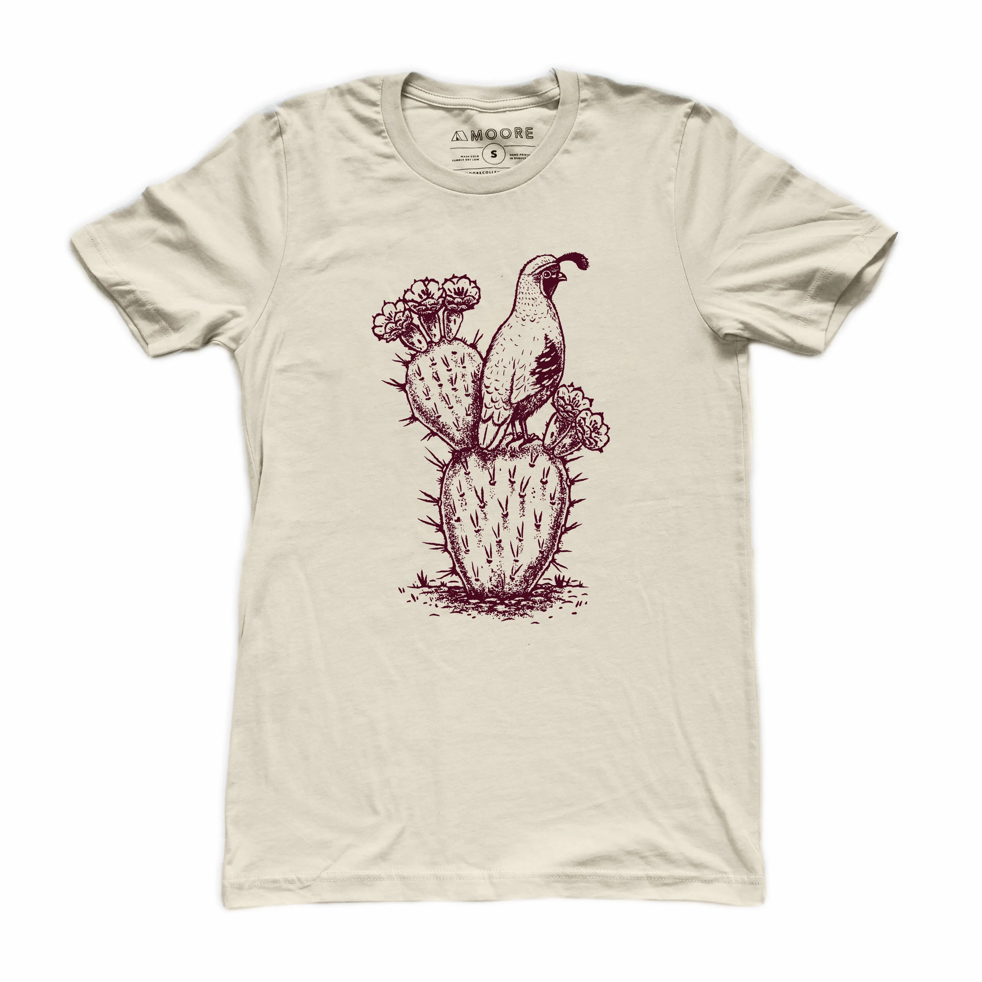 Cactus Quail Tee-Natural Daily Outfit Style Beaded details