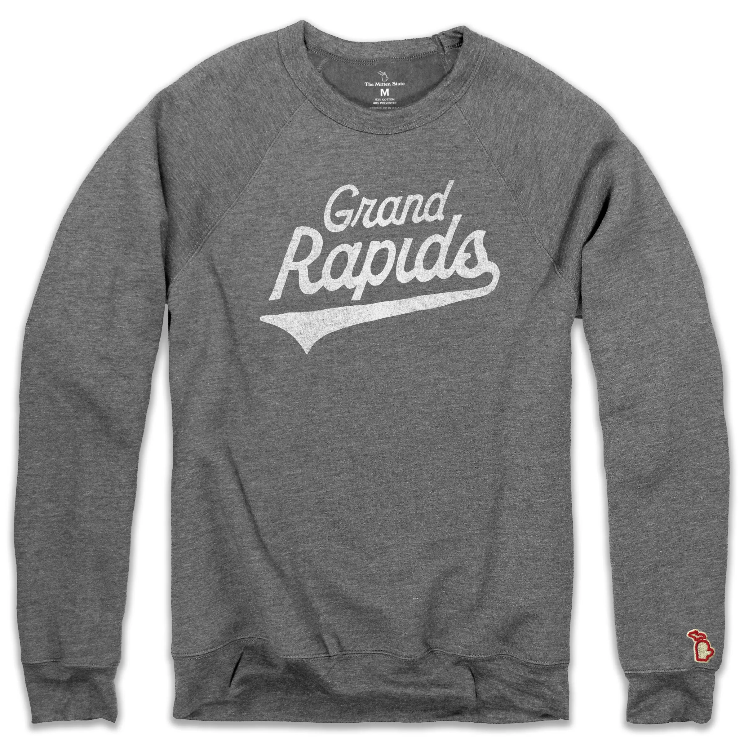 product home friendly comfort GRAND RAPIDS SCRIPT FLEECE SWEATSHIRT (UNISEX)