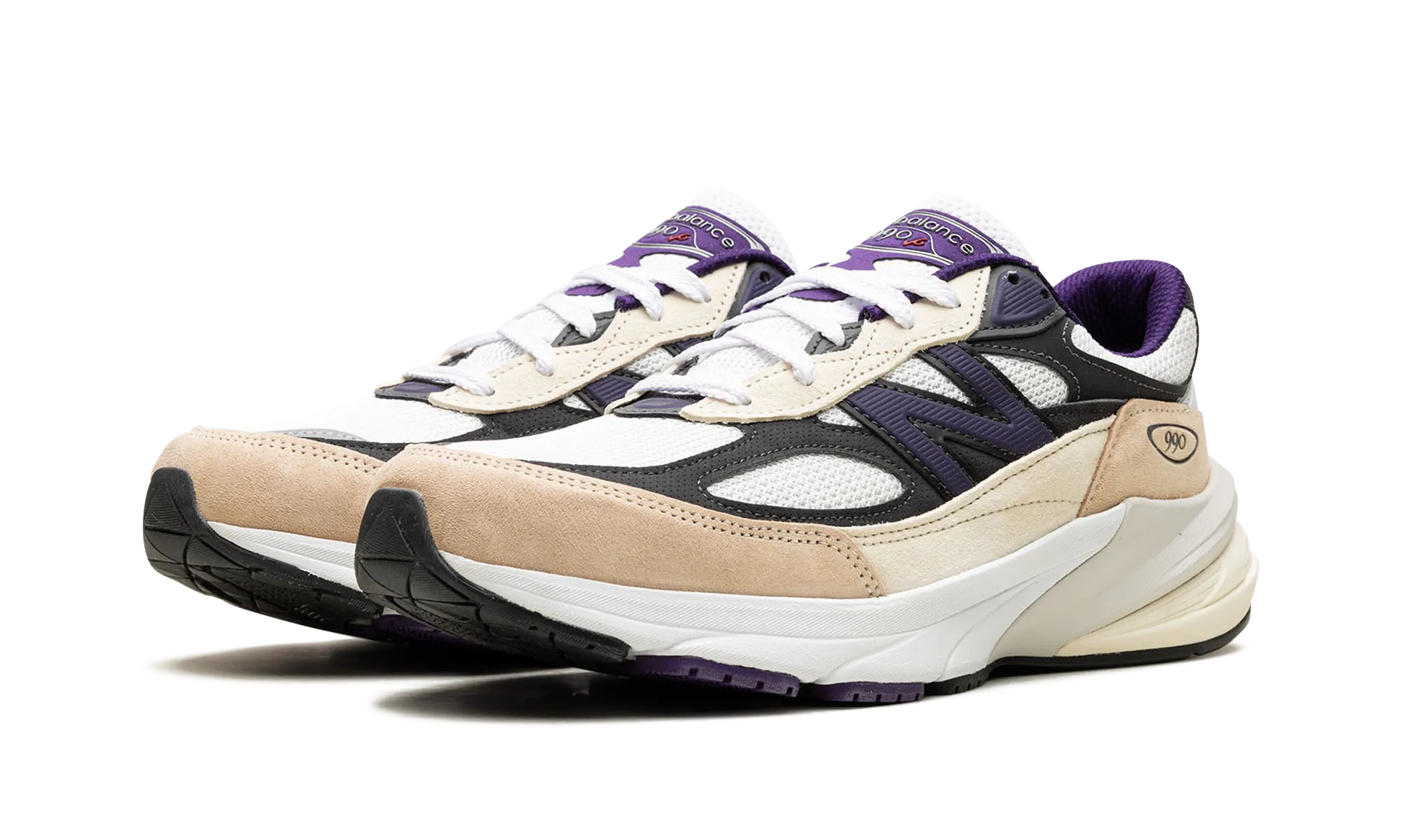 Cushioned Stability control 990v6 "Made In USA - Teddy Santis White Black Plum"