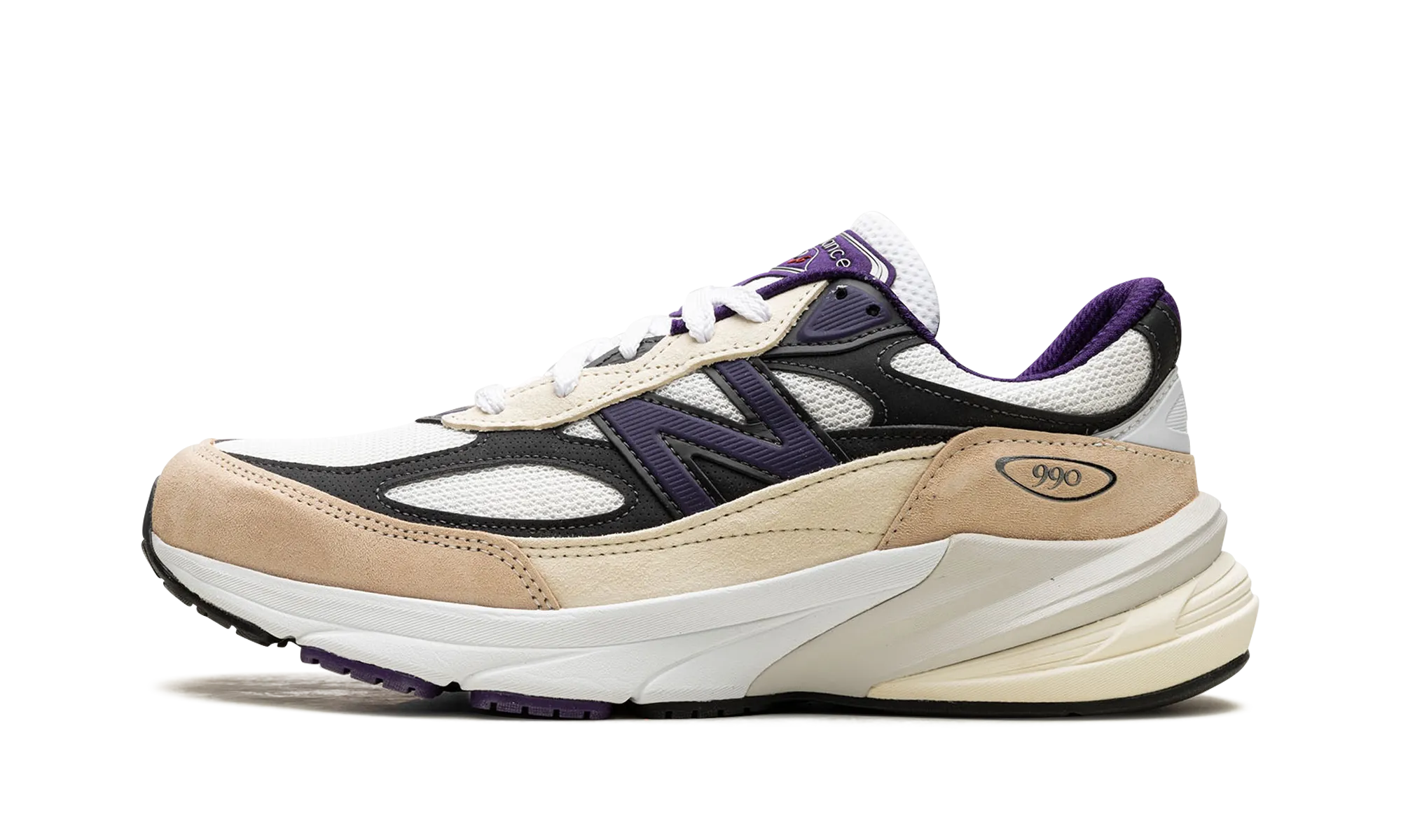 990v6 "Made In USA - Teddy Santis White Black Plum" Suede Warm