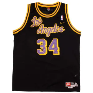 Lightweight Thermal Regulation VINTAGE NIKE NBA LA LAKERS SHAQUILLE O'NEAL #34 JERSEY SIZE XL 1990s
