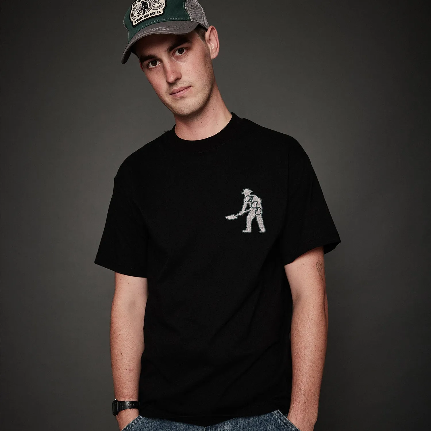 Pass~Port & Ace Trucks MFG Ace & Spade Tee - Black Soft and Light Wear