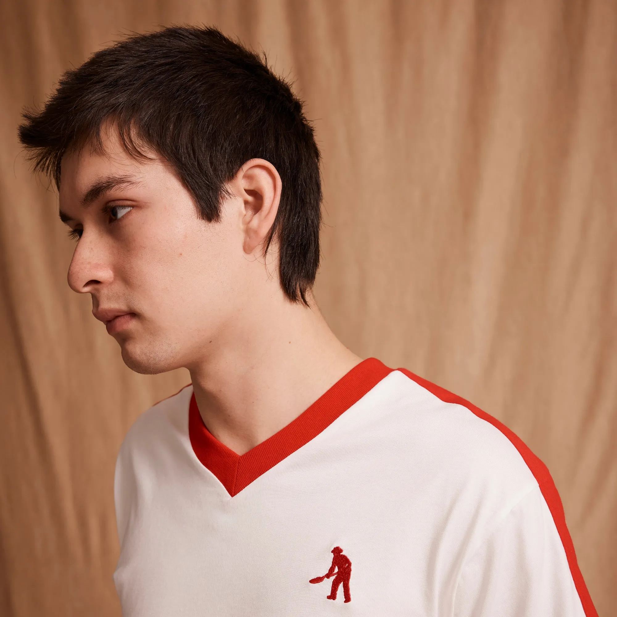 Pass~Port Workers Stripe Organic Cotton Jersey - White / Red Versatile Outfit