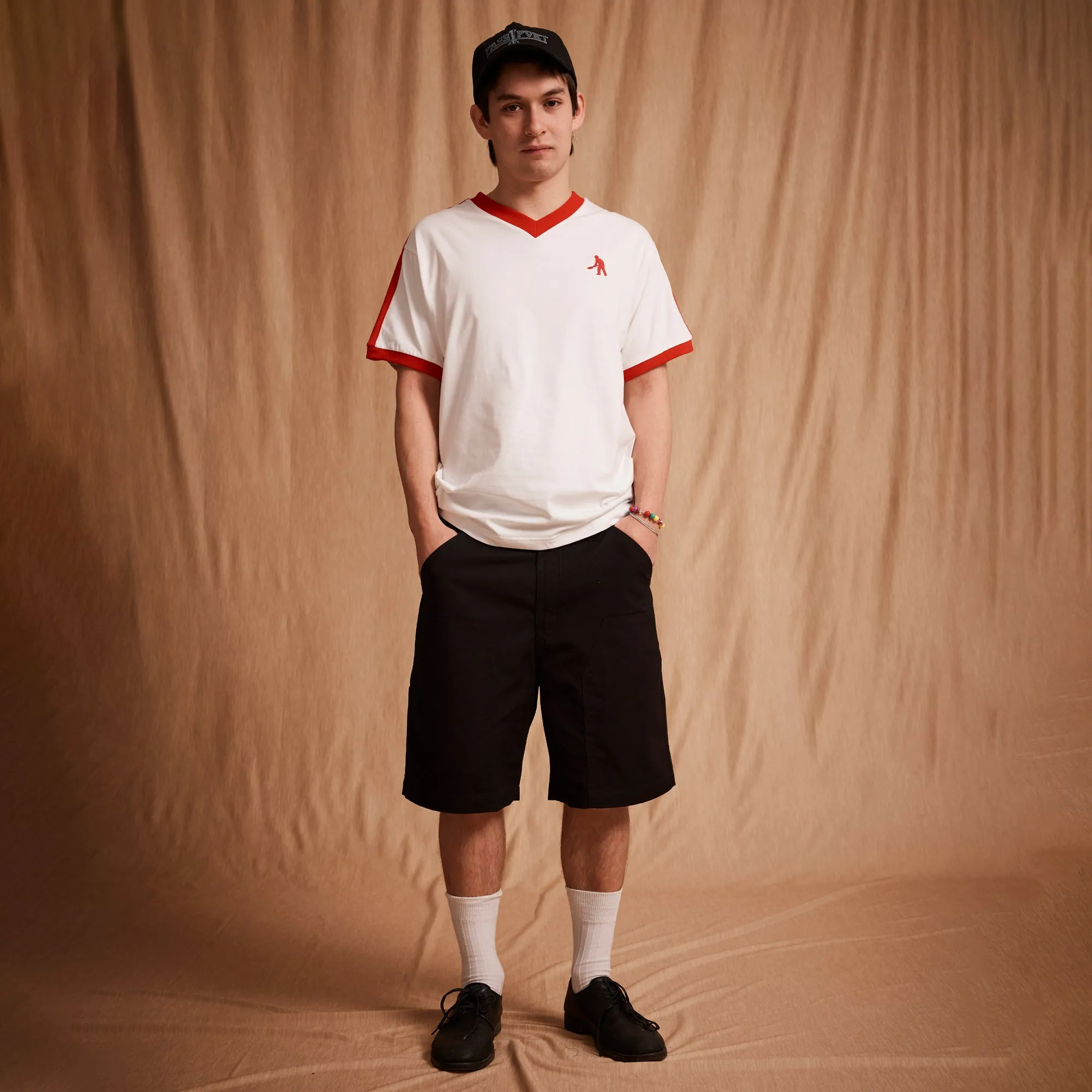 Pass~Port Workers Stripe Organic Cotton Jersey - White / Red Stylish Day Wear