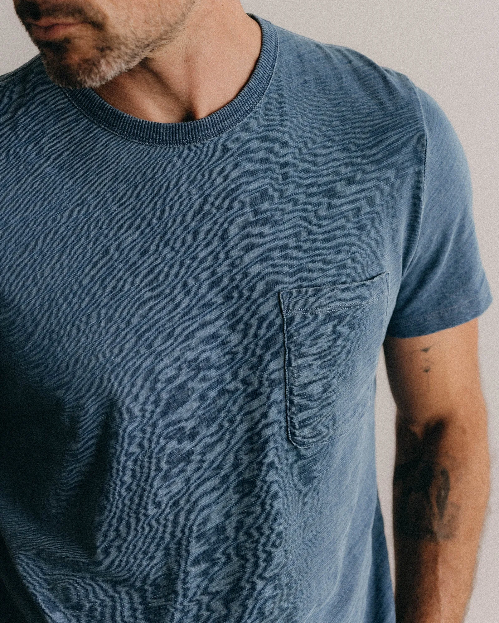 The Organic Cotton Tee in Washed Indigo Stylish and Comfortable