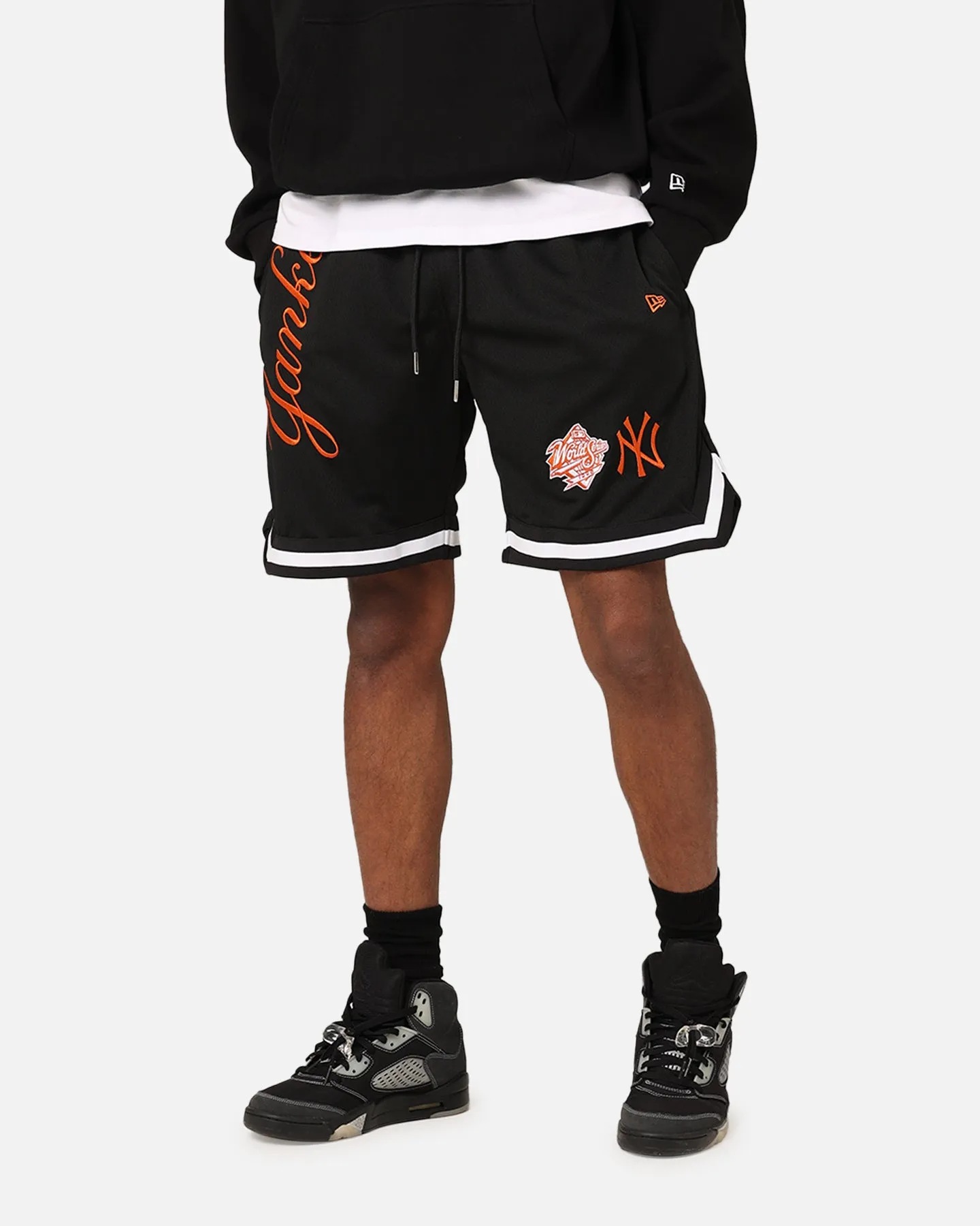 UV Protective Coating New Era New York Yankees 'Scary Nights' Mesh Shorts Black/Orange