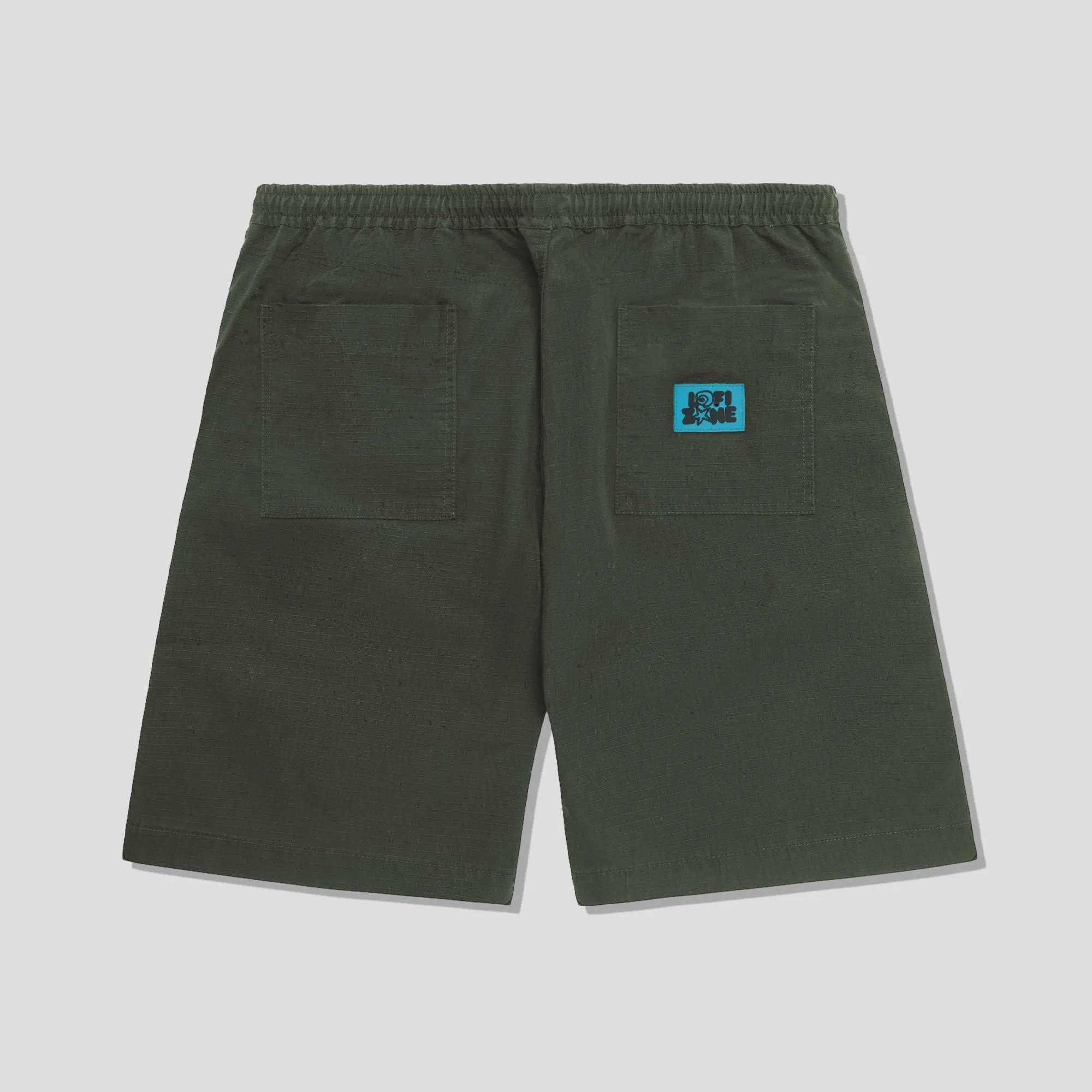 Wrinkle Free Weave Light Layer Lo-Fi Easy Shorts - Washed Forest