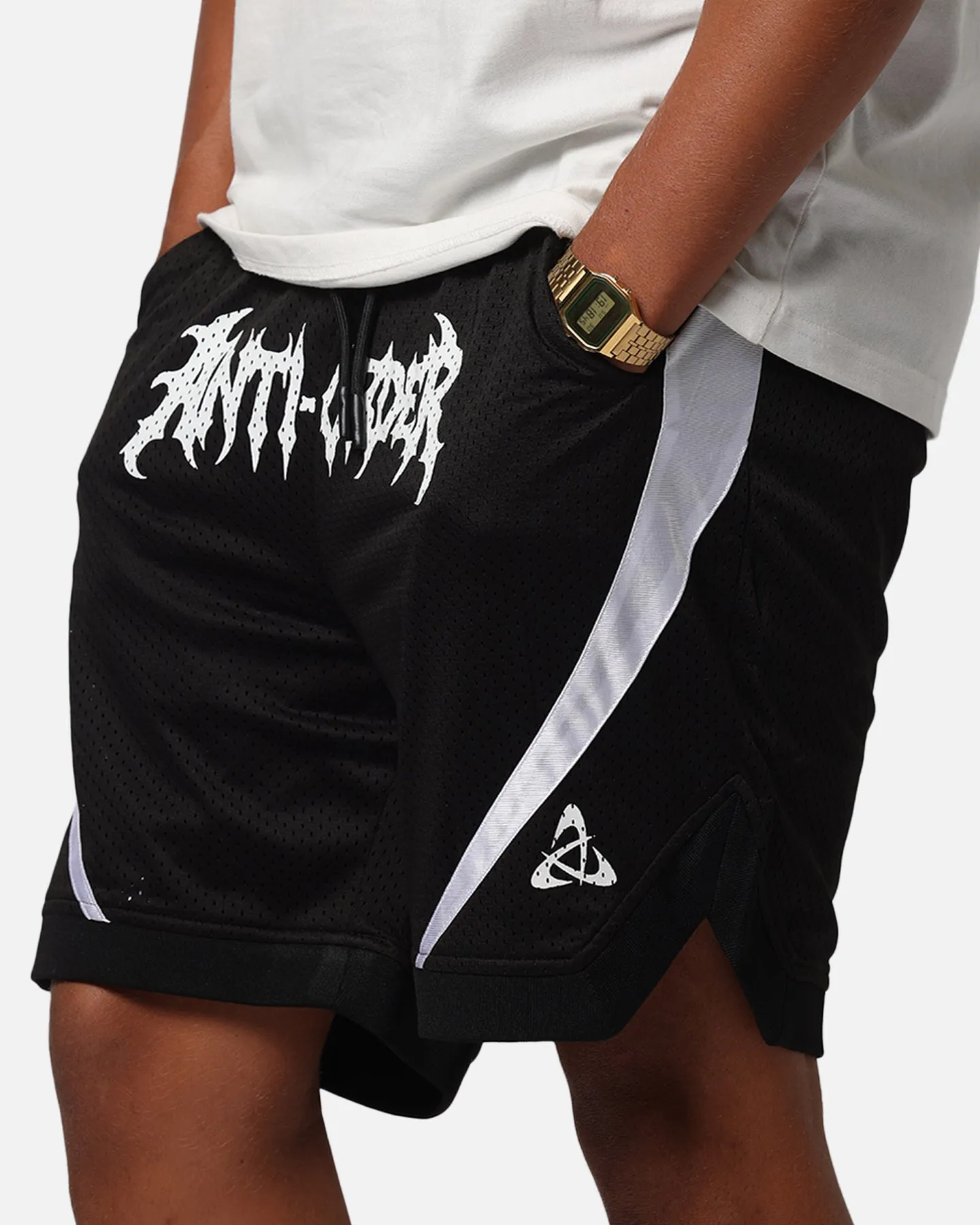 Luxury Feel The Anti Order Sparta Mesh Basketball Shorts Black/White