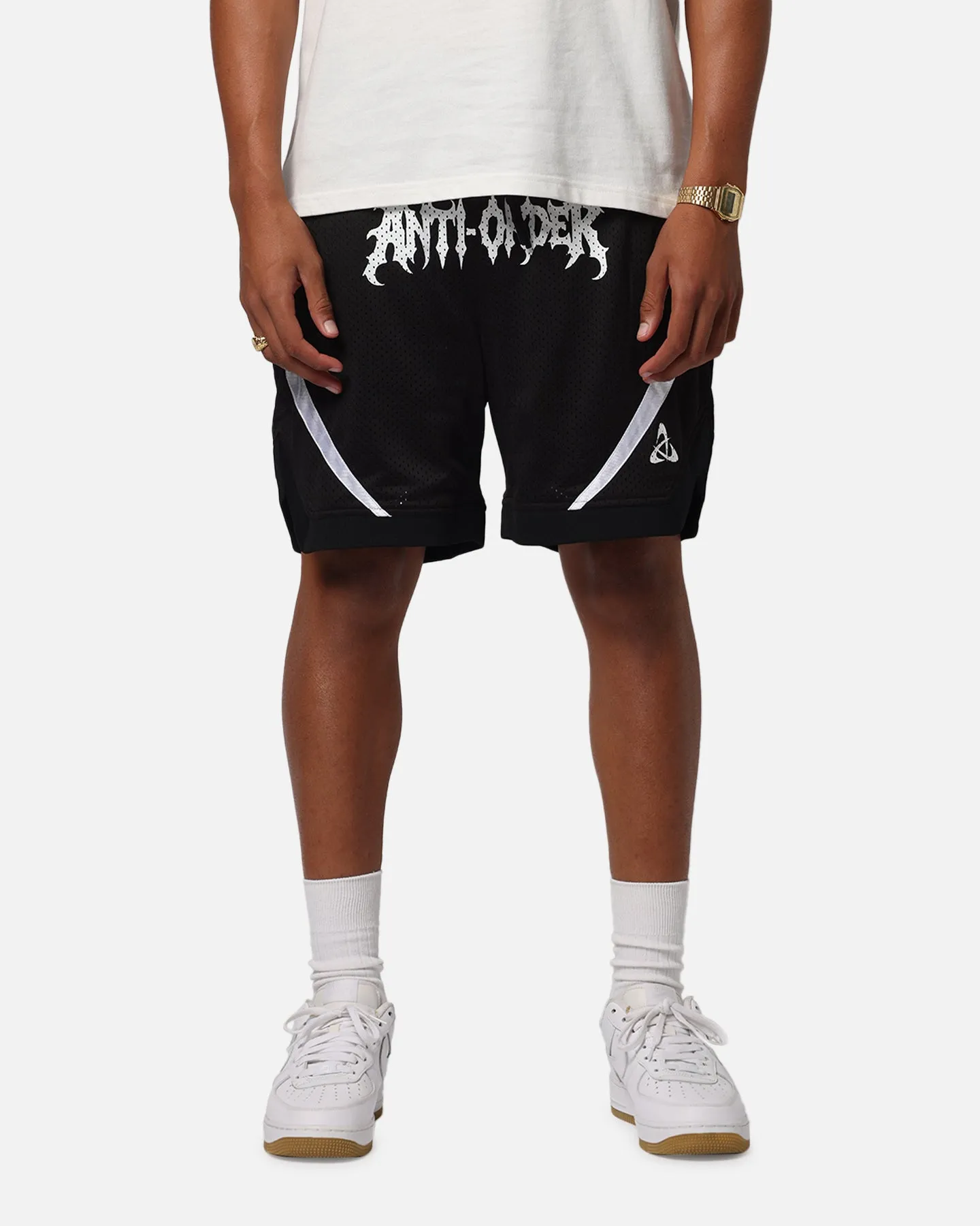 The Anti Order Sparta Mesh Basketball Shorts Black/White Fun Prints Breathable Waistband