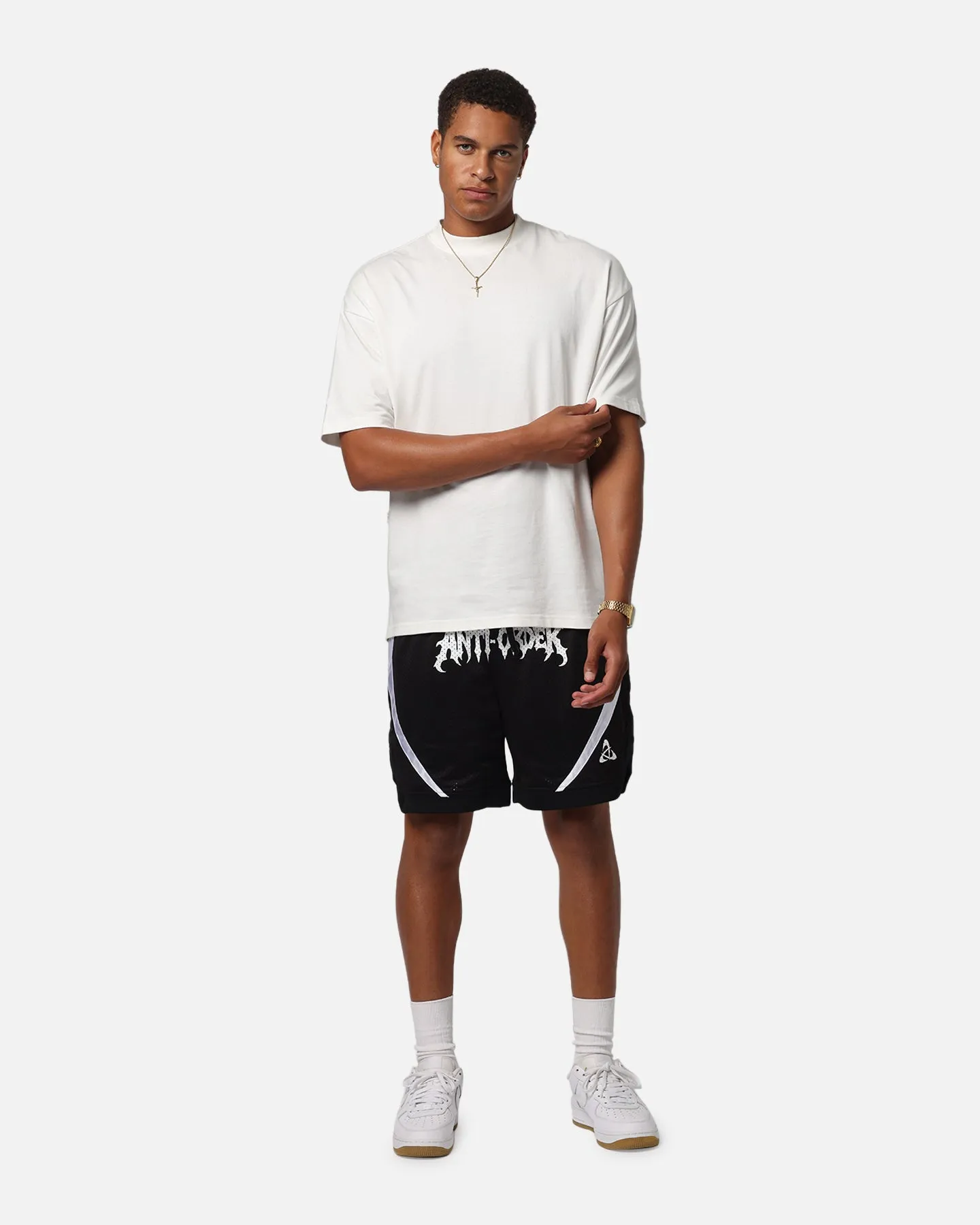 Bohemian style fade - resistant The Anti Order Sparta Mesh Basketball Shorts Black/White