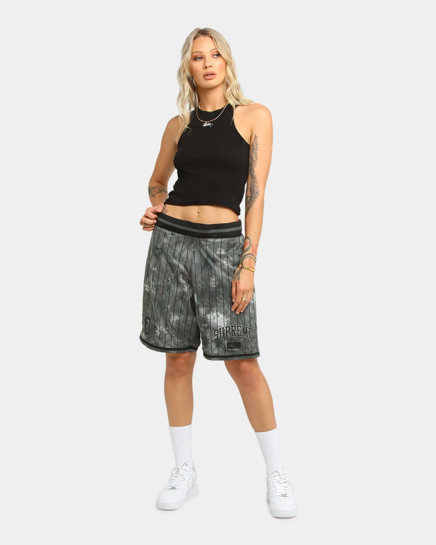 Supreme Dyed Basketball Shorts Black Wrinkle Resistant Material