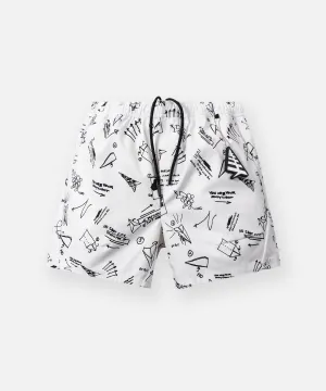 Sketch Print Swim Shorts Simple Mood UV protection layer