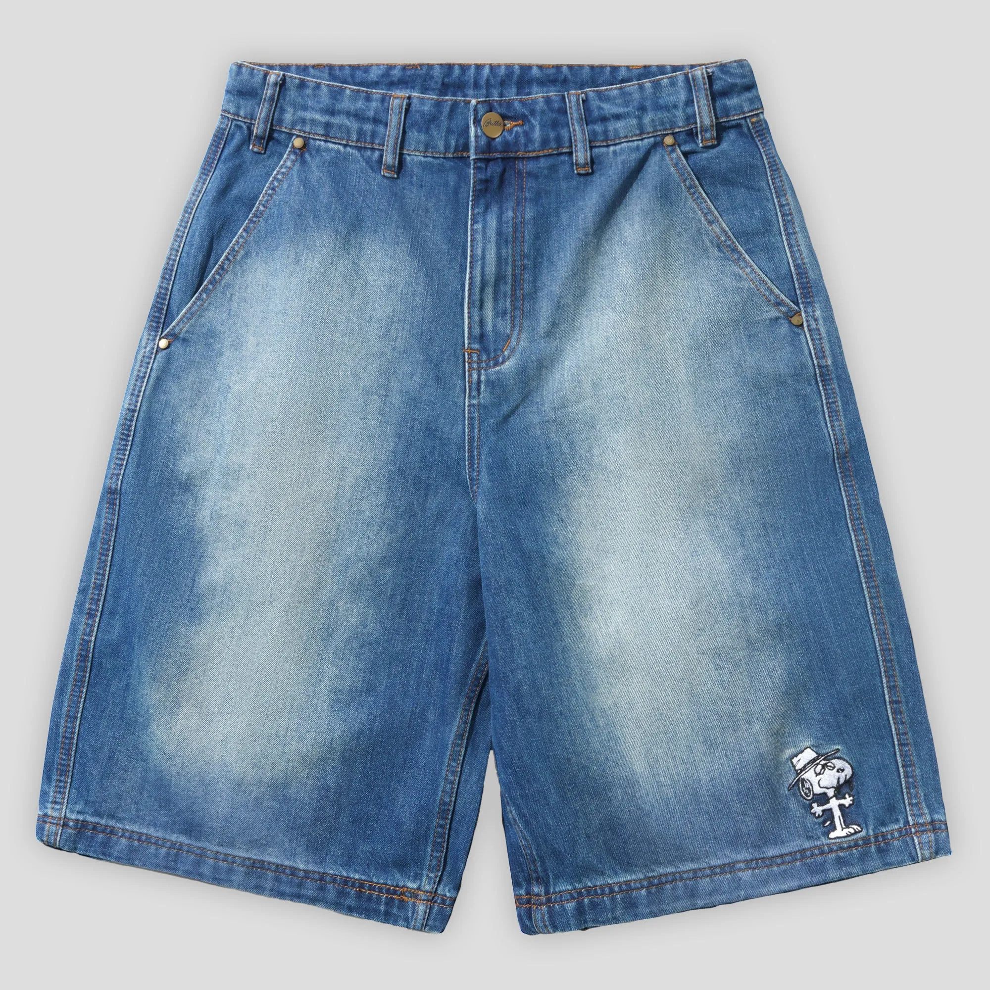 Stay Flexible Butter Goods Spike Work Shorts - Distressed Indigo