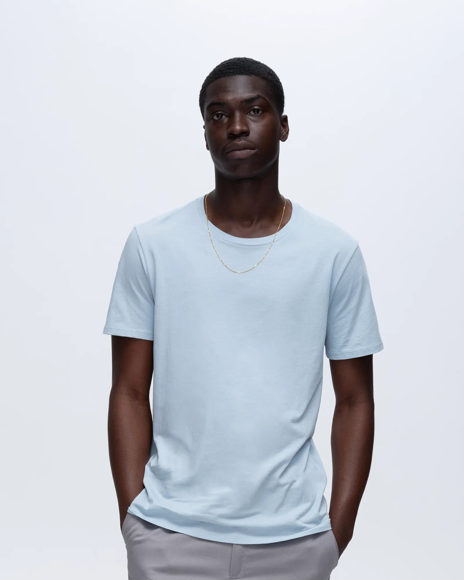 Classic Jersey Crew Neck Tee - Blue Soft Touch