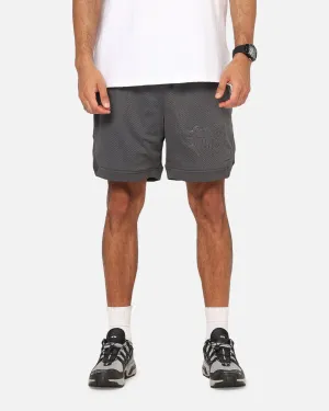 Saint Morta Crested Wing Basketball Shorts Grey Comfort Stretch