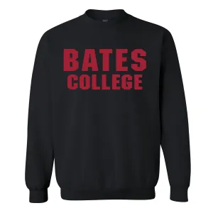 Shrink resistant product handmade quality Fundamental BATES COLLEGE Black Crewneck Sweatshirt