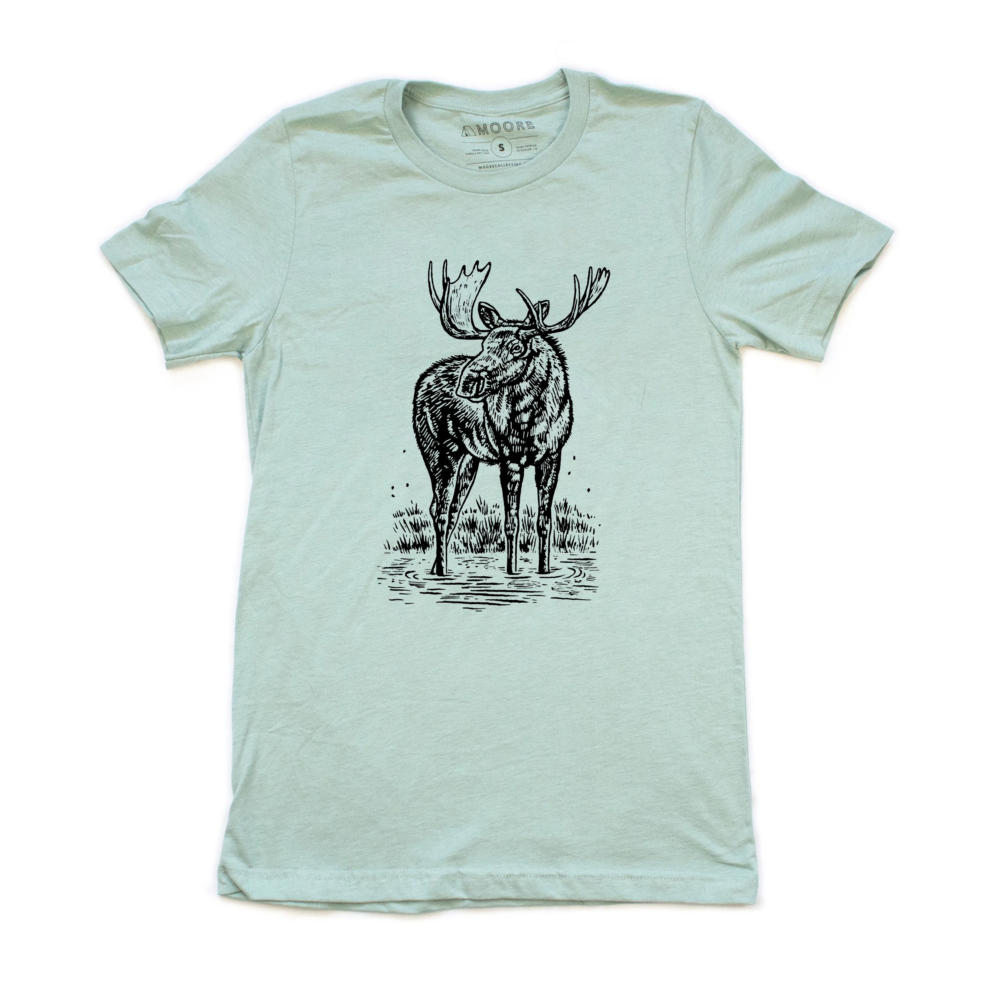 Versatile Fashion Moose Tee-Dusty Blue