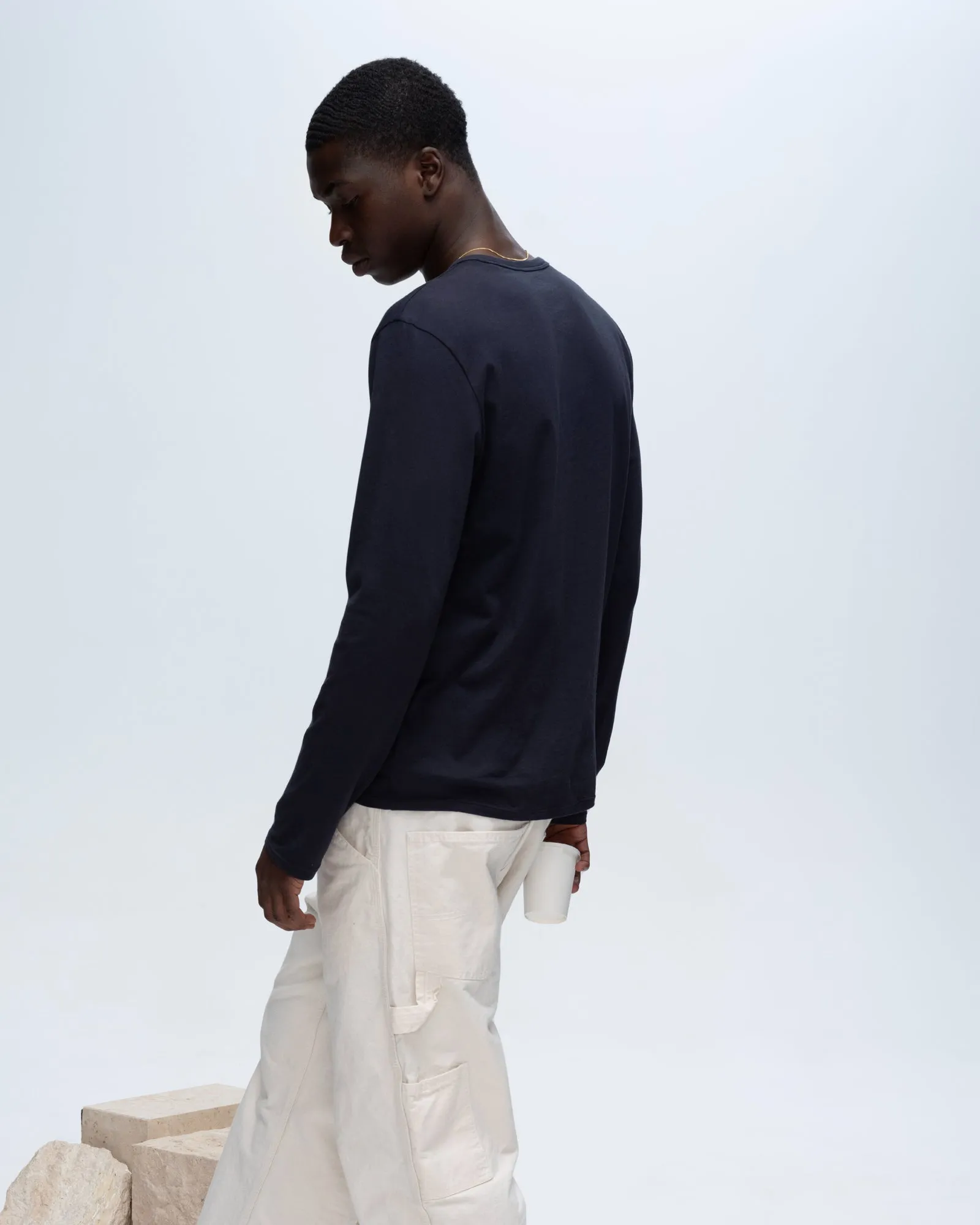 Classic Jersey Long Sleeve Henley - Midnight comfortable top OdorResistantTechnology