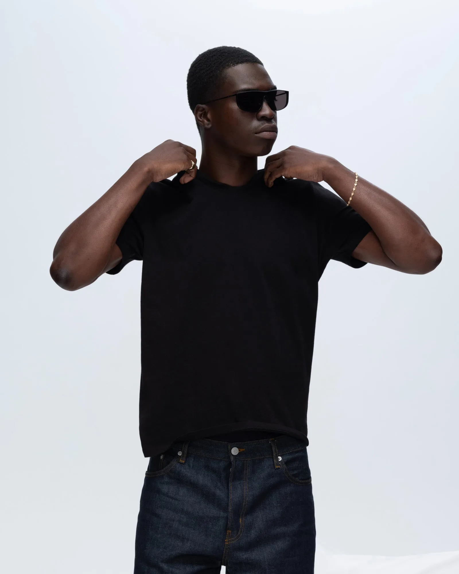 Classic Jersey V-Neck Tee - Black Comfy Waistband Chill Mode Fit