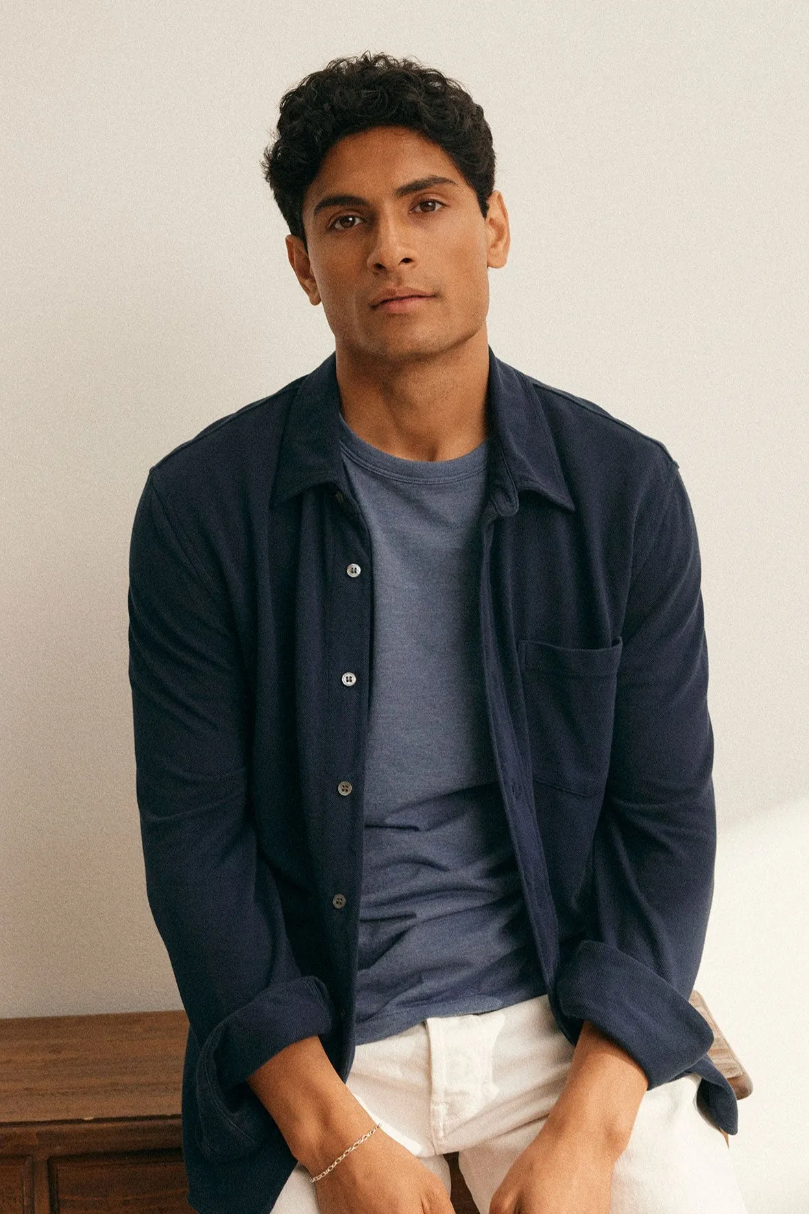 Weekend Outfit Country Charm GIORGIO PIQUE BUTTON-UP SHIRT