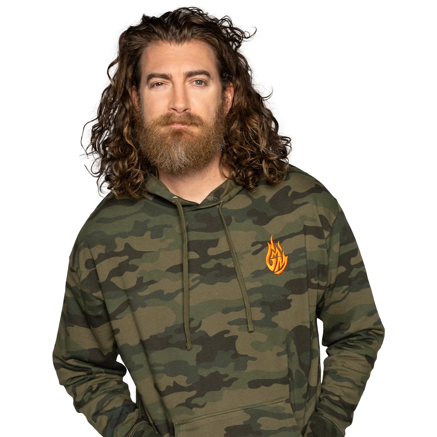 GMM Embroidered Camo Hoodie Outdoor Essential Street Style