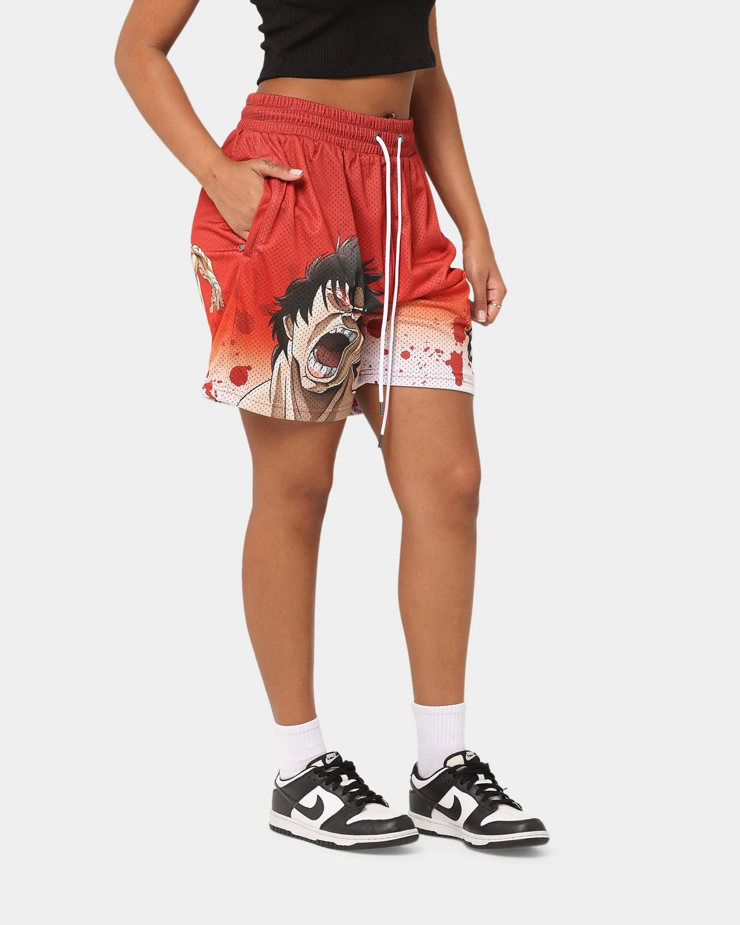 Goat Crew X Baki Hanma Baki Mesh Shorts Burnt Orange Breezy Fit Ultra Soft Lining
