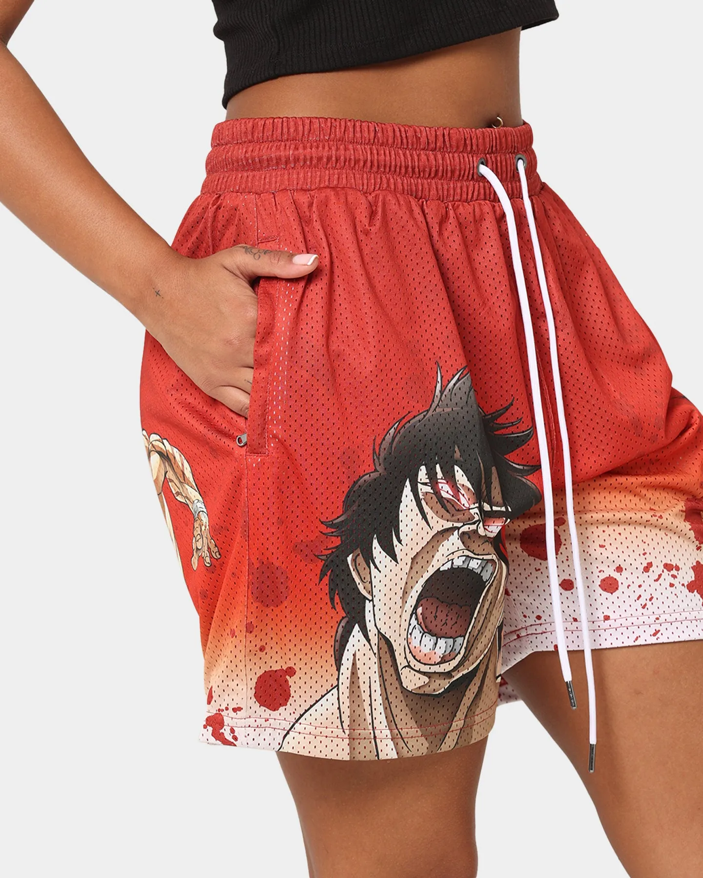 soccer shorts Goat Crew X Baki Hanma Baki Mesh Shorts Burnt Orange