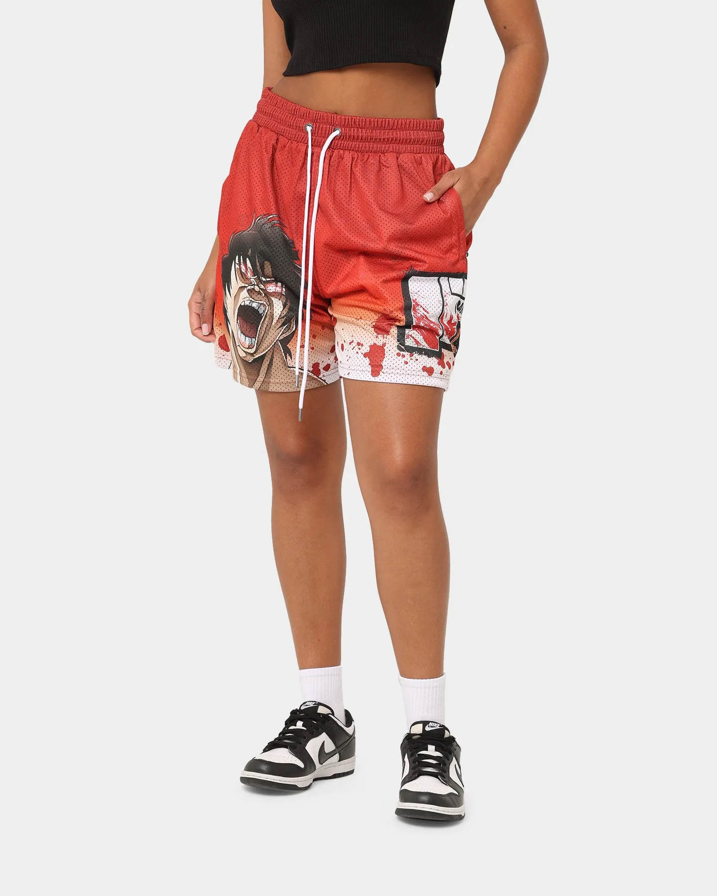 Lightweight Flex Goat Crew X Baki Hanma Baki Mesh Shorts Burnt Orange