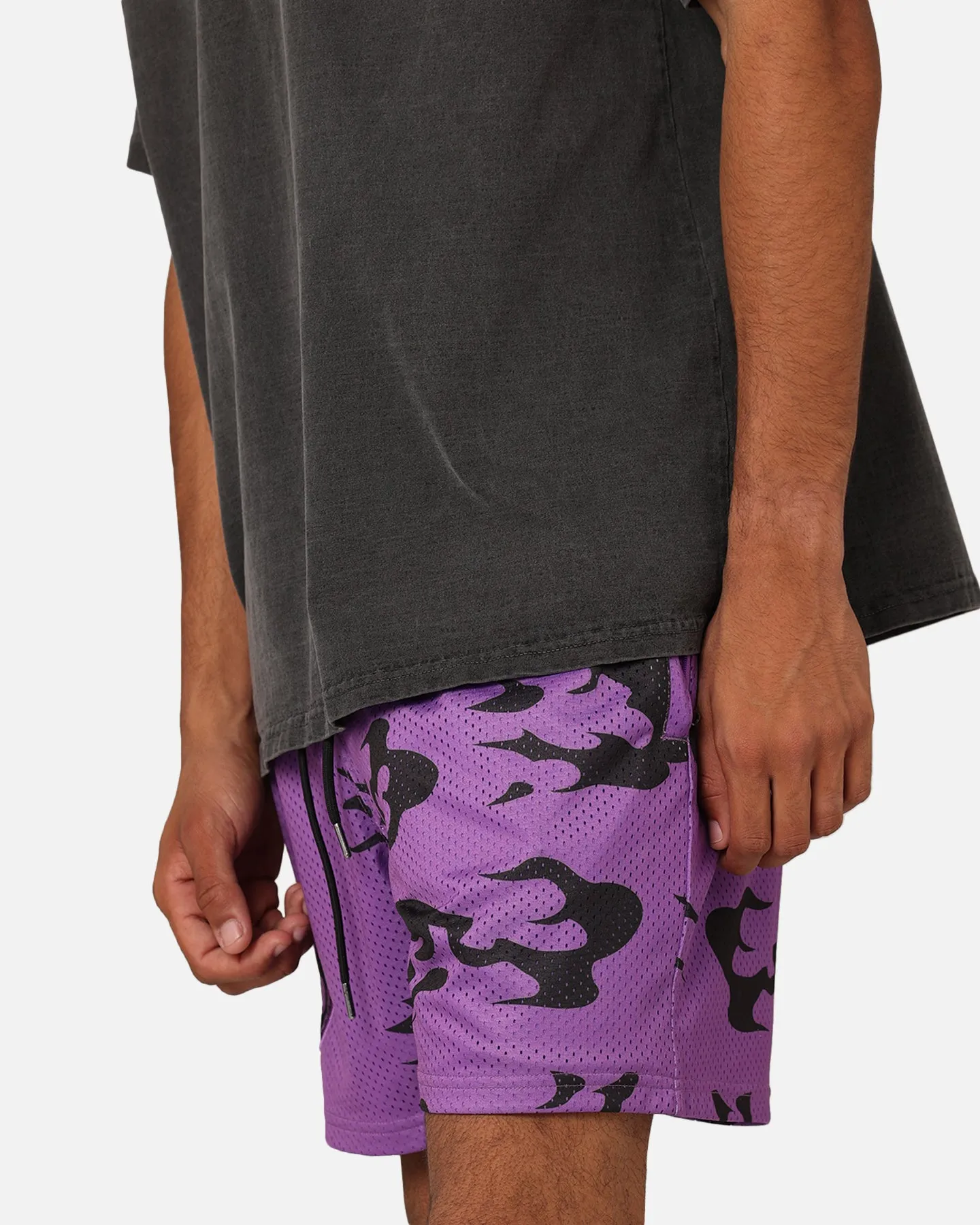 Anti Odor Goat Crew X Naruto Curse Mark Mesh Shorts Purple/Black