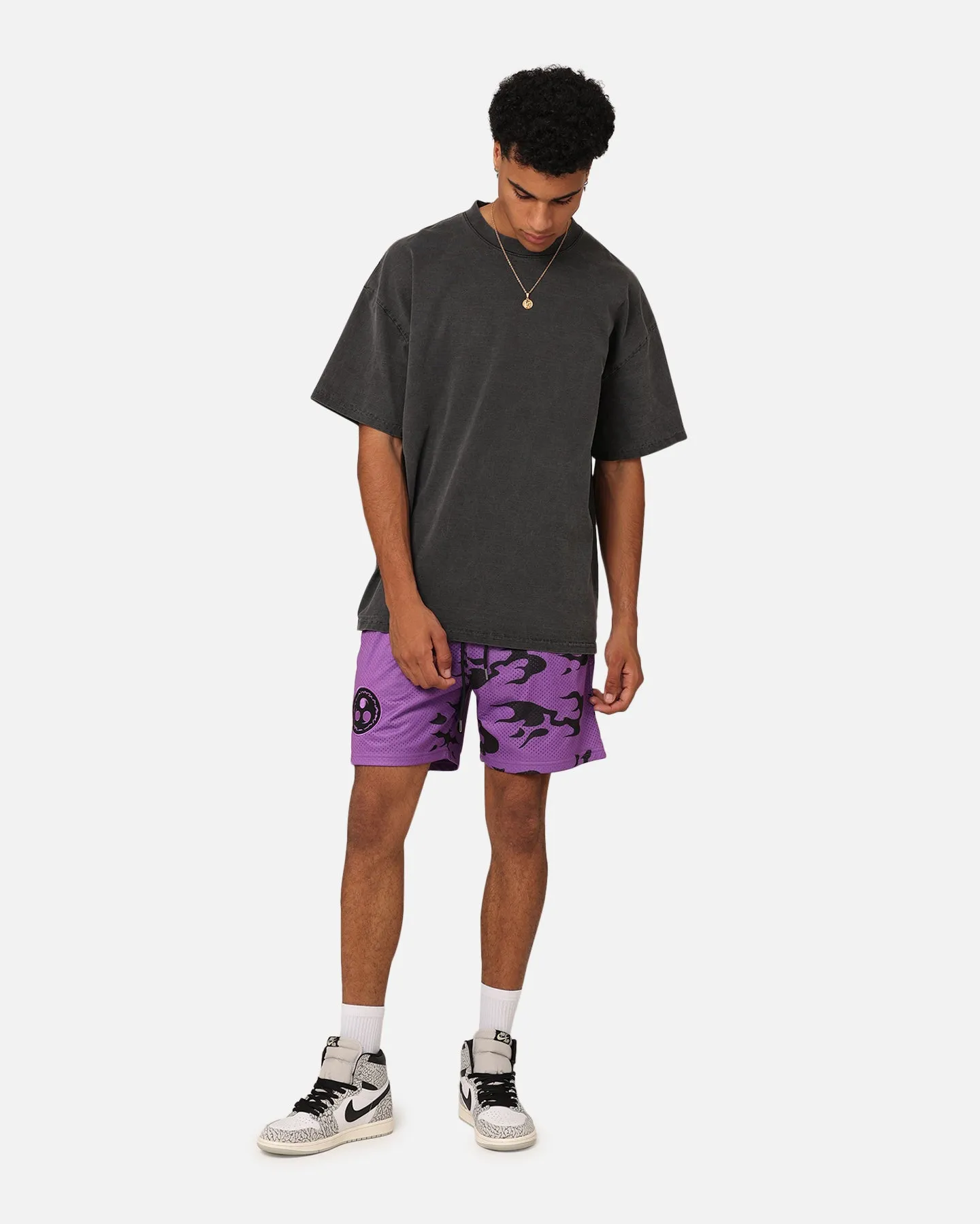 Active Motion TemperatureRegulating Goat Crew X Naruto Curse Mark Mesh Shorts Purple/Black