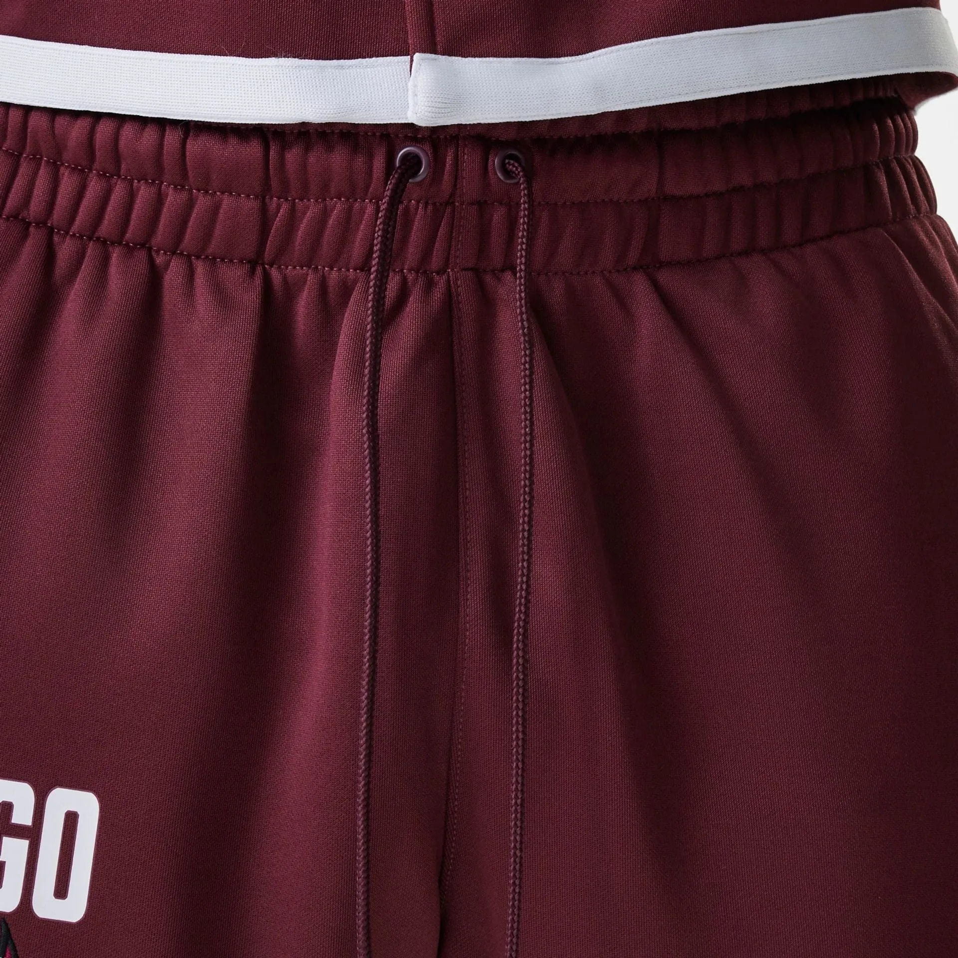 Chicago Bulls NBA Snap Button Dark Red Shorts Moisture Wicking Material Playful Prints