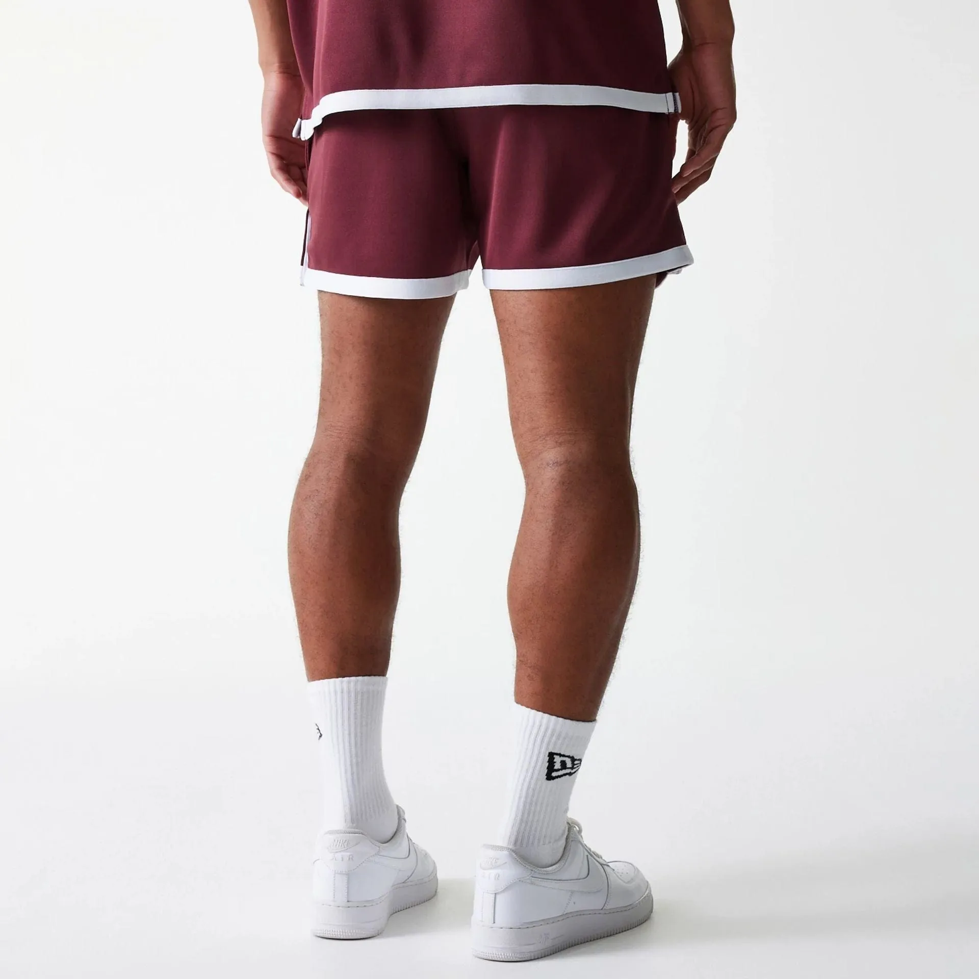 Chicago Bulls NBA Snap Button Dark Red Shorts Comfy Shape Stay Active