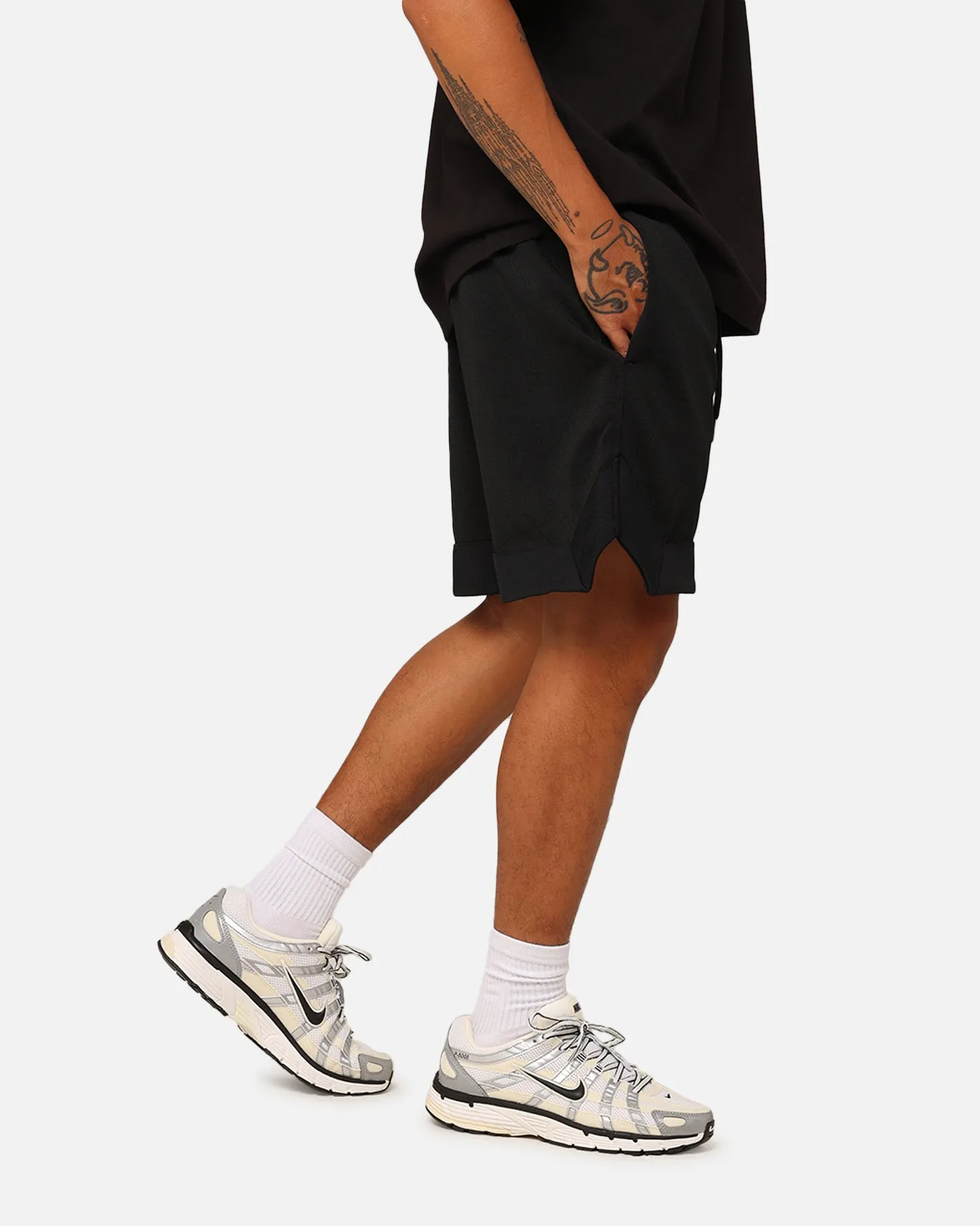 New Era Branded Shorts Black Elastic Fit