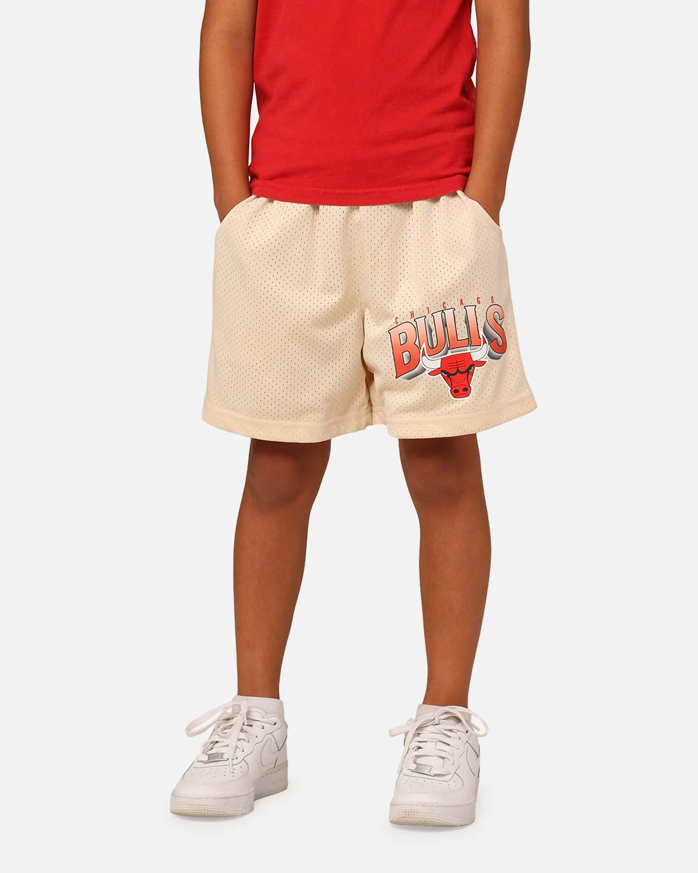 Compression Lining Active Layer Fit NBA Kids' Chicago Bulls Newark Mesh Shorts Light Oat