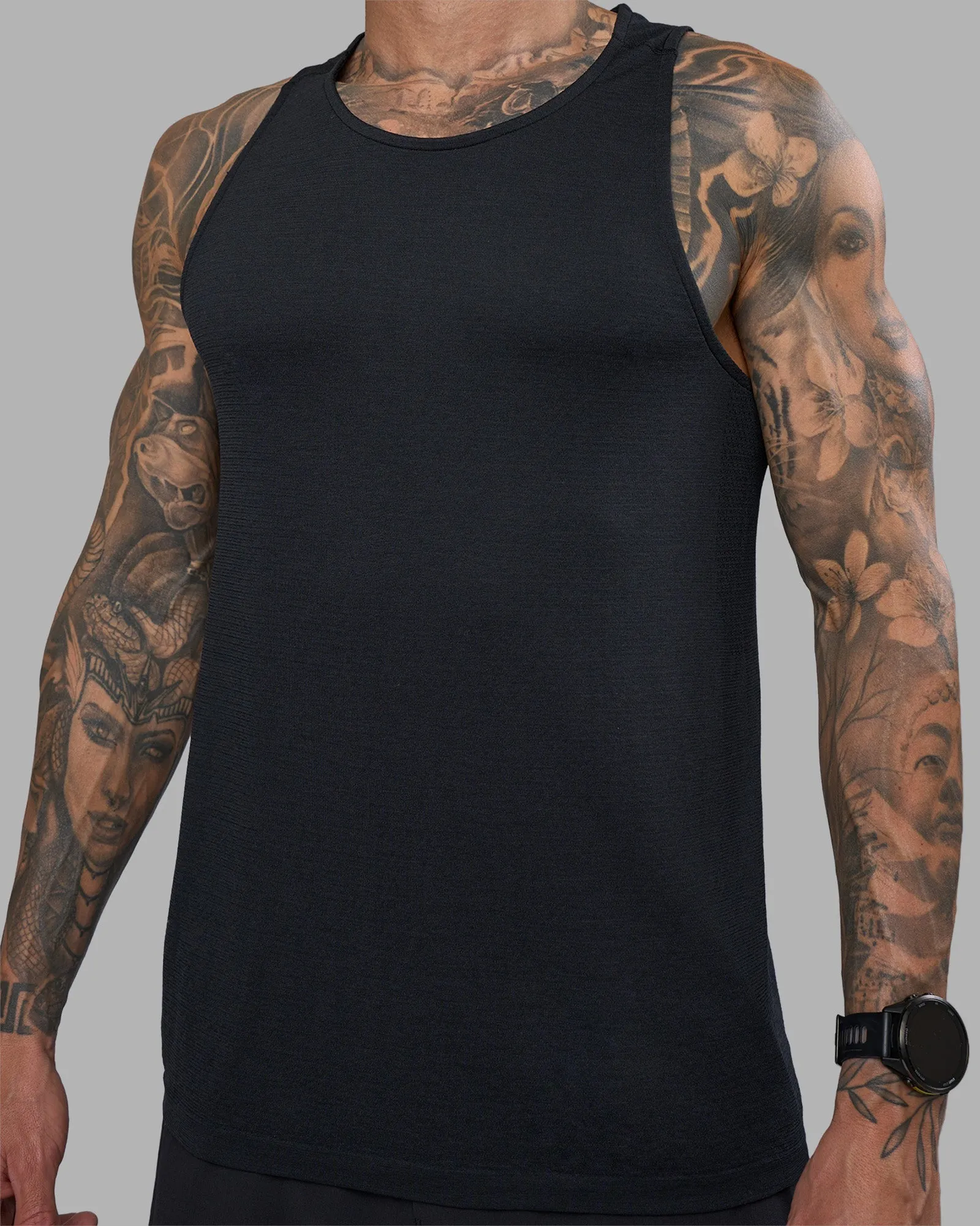 Urban Smooth mid - end AeroFLX  Seamless Tank - Black Marl