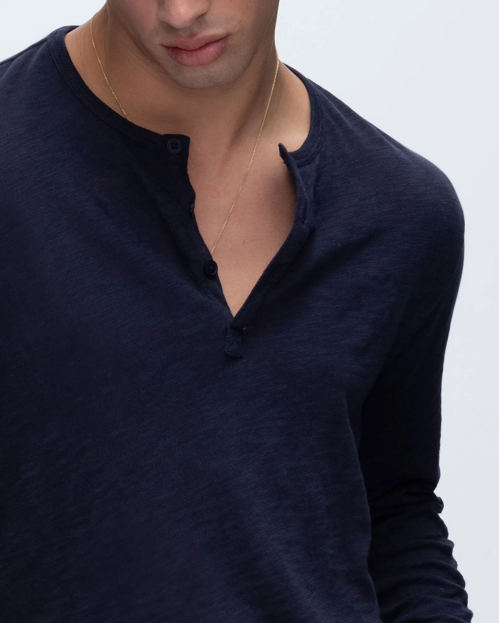 Slub Jersey Destroyed Wash Henley - Midnight Sport Performance Design