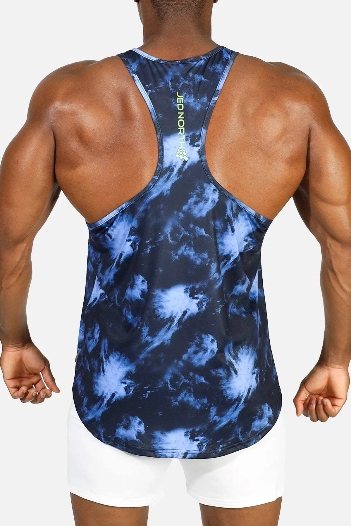Graphic Muscle Stringer - Abstract Blue Ultra Lightweight Build