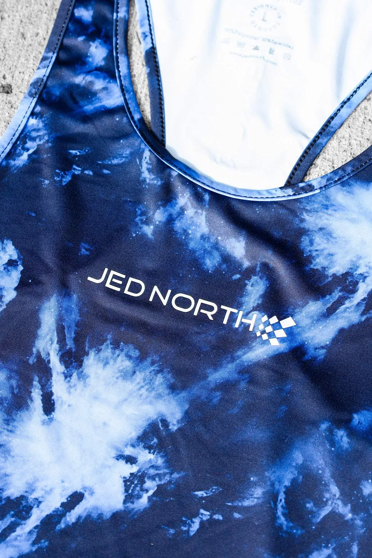 Graphic Muscle Stringer - Abstract Blue Layer Smooth Quick Release Zipper