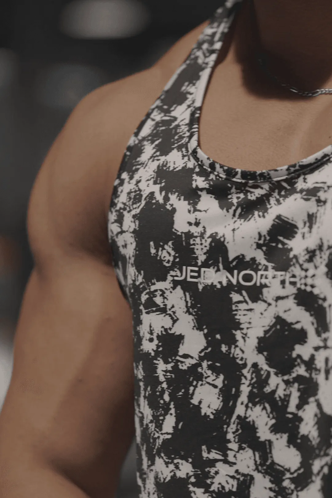 Graphic Muscle Stringer - B&W Paint Brush military civilian integration